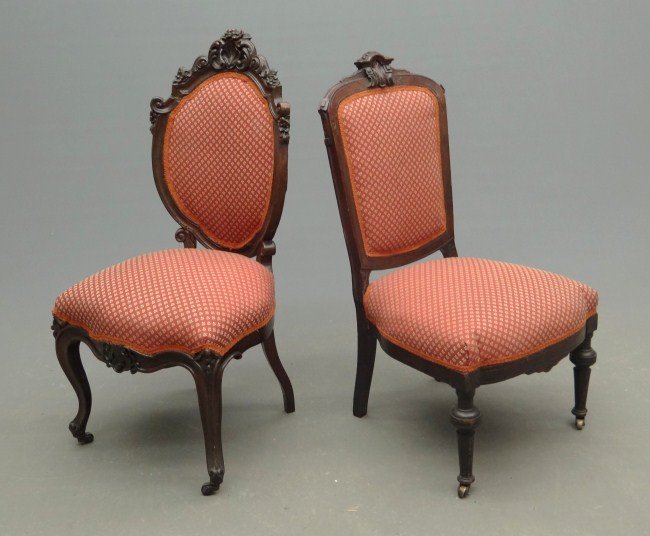 Lot two Victorian carved upholstered 1682cc