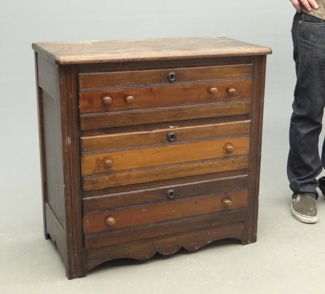 19th c. pine chest drawers.