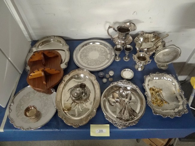 Lot misc. silverplate including pitcher