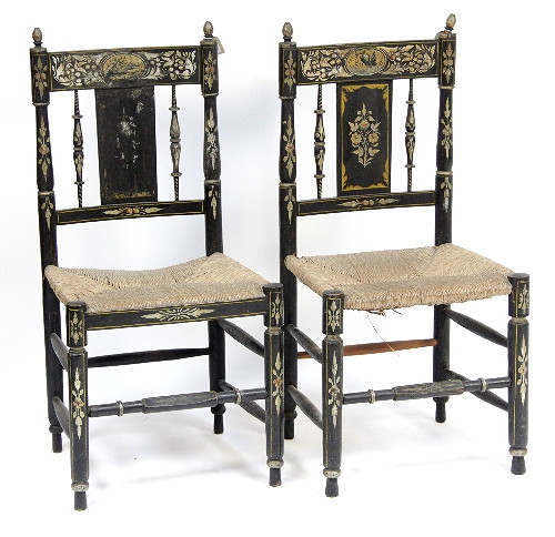 A pair of 19th Century painted
