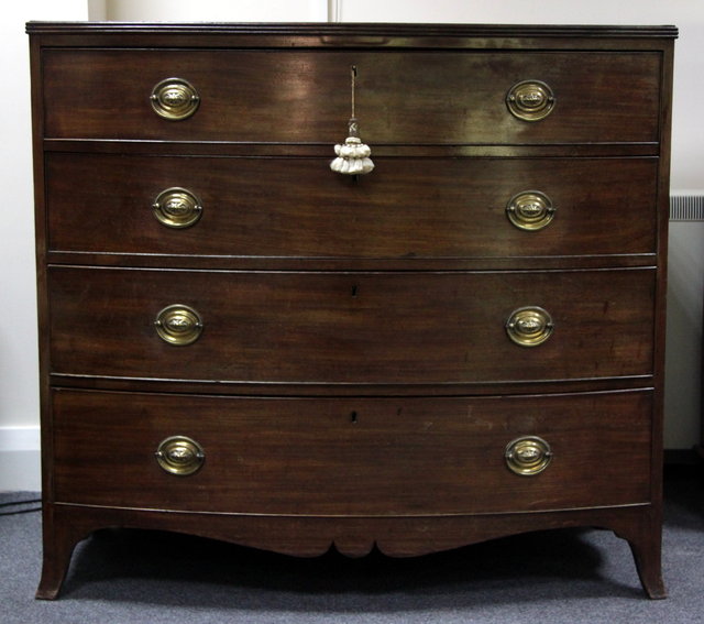 A 19th Century bowfronted chest of four