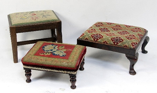 Three footstools various