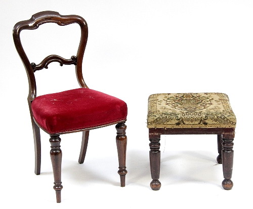 A Victorian rosewood framed side chair