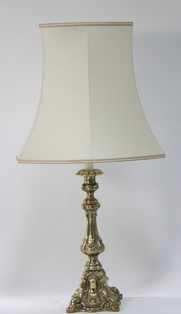 A cast brass lamp 40.5cm (16) high