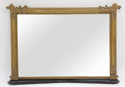A Victorian wall mirror the rectangular