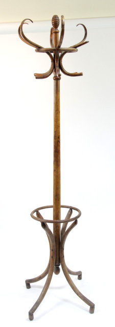 A bentwood six hook hall stand for six