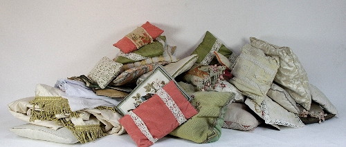 Sundry needlework and other cushions