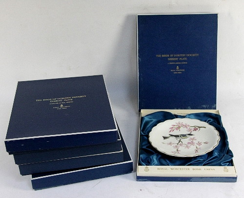 Five Royal Worcester plates by