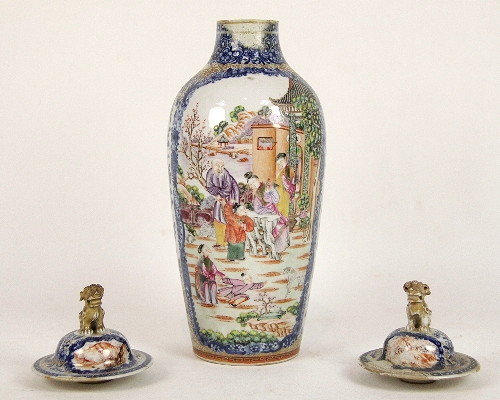 A Chinese famille rose vase and