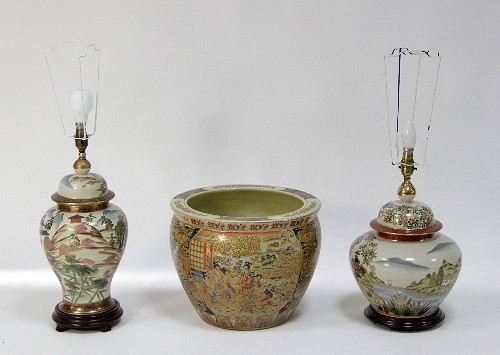 Two Kutani pottery lamps 20th Century 168431