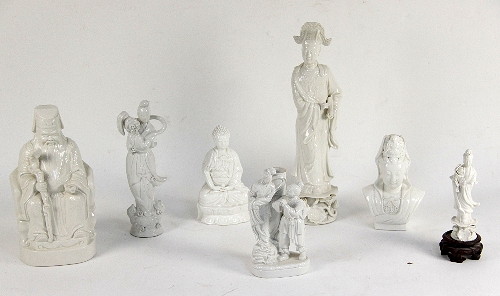 A group of seven Chinese porcelain figures