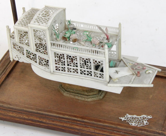 A Chinese ivory house boat carved 168450