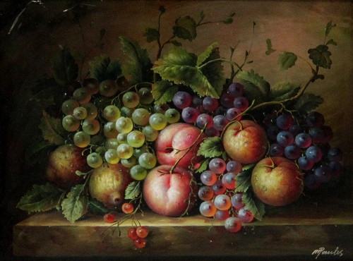 M Paulis Fruit on a Ledge oil on 16849d