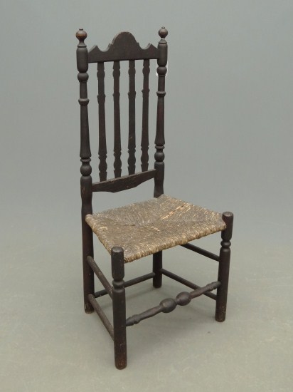 18th c. banister back rush seat