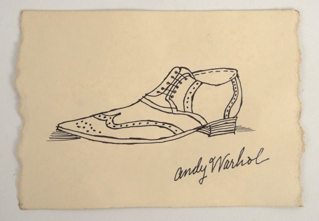 Drawing of shoe signed Andy Warhol  16869f