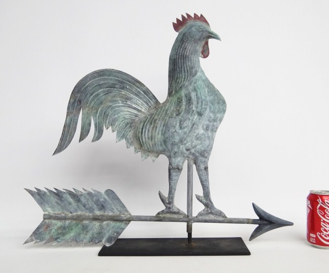 Rooster on arrow weathervane. 25 W