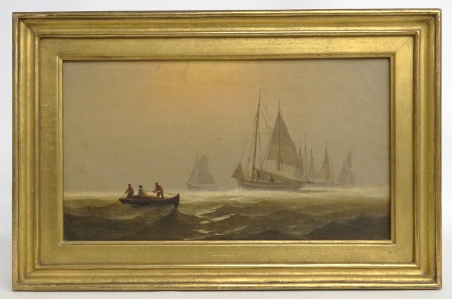 19th c oil on canvas seascape 1686ac