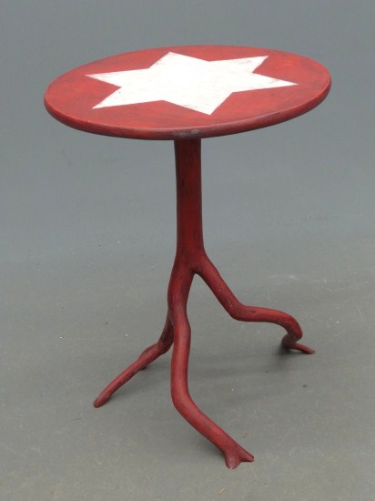 Adirondack twig stand in red paint