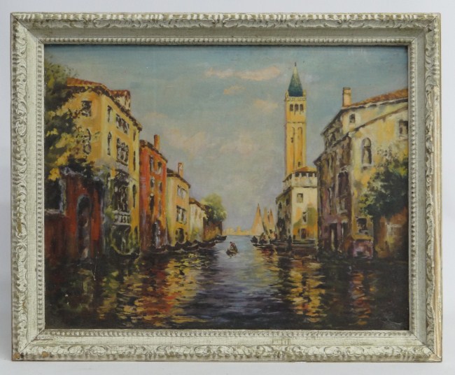 Painting oil on artist board canal 1686c8