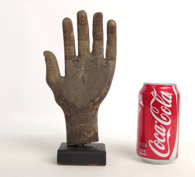 19th c. carved wooden folk art hand.