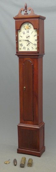 19th c. grandfather clock with wooden