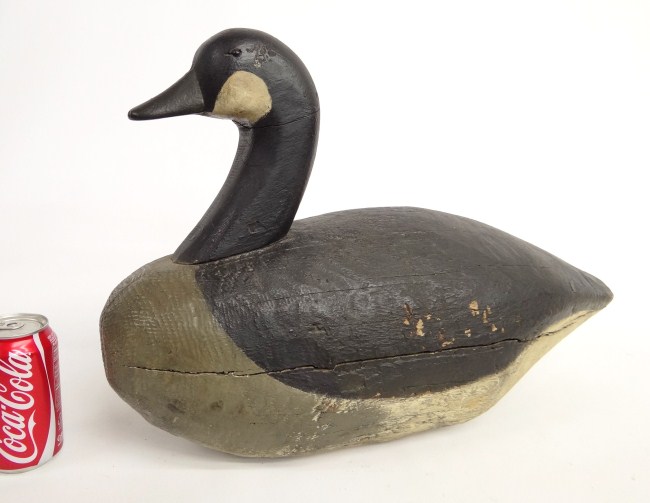 Early Canada goose painted decoy.