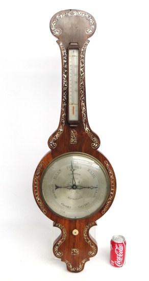19th c. inlaid barometer marked