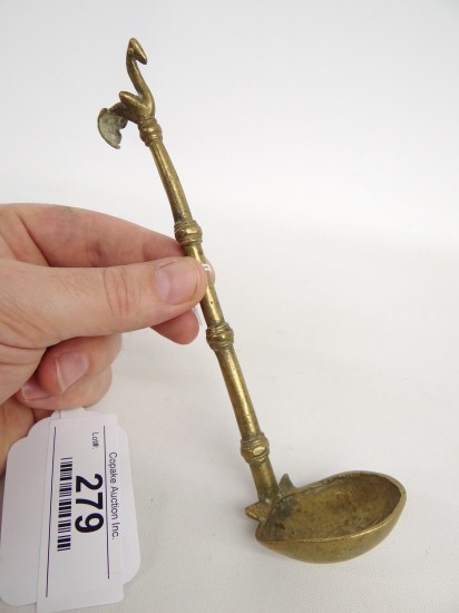 Tibetan brass 8 1 2 ladle with 16874a