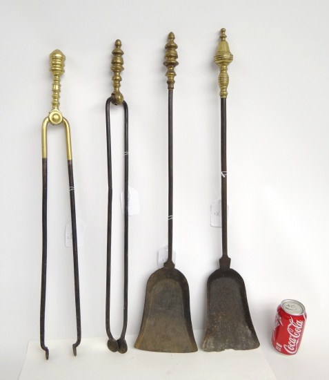Lot of four 19th c. firetools (includes