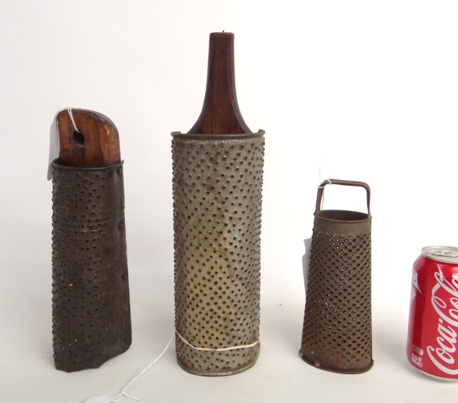 Lot three 19th c. graters.