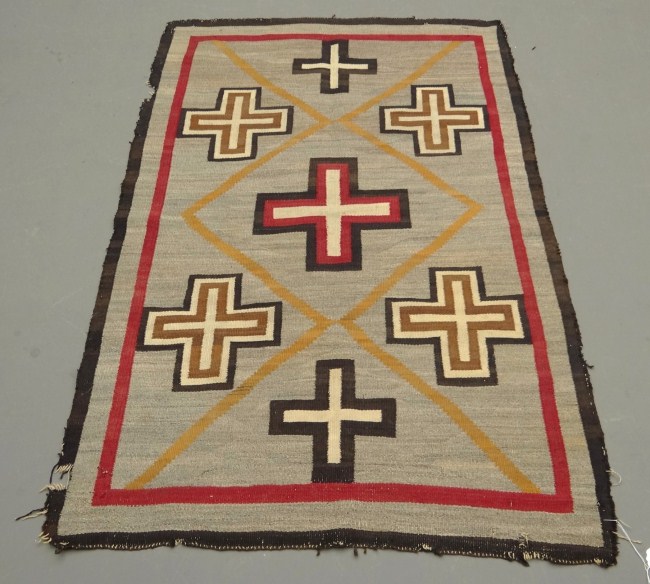 C. 1920-1920s Navajo rug. 42 x 64.