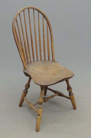 19th c. nine spindle Windsor chair.