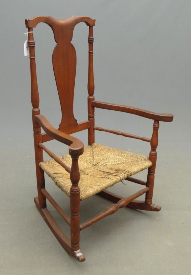 18th c Queen Anne rush seat armed 1687c4