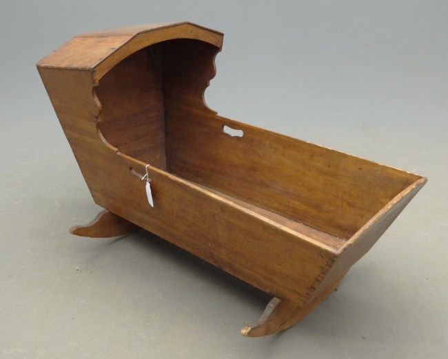 19th c. hooded cradle dovetail construction.