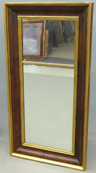 19th c. ogee mirror with gilt liner