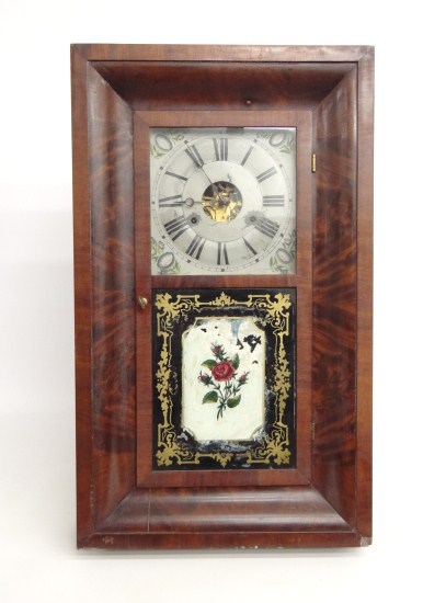 19th c. Empire mahogany ogee clock