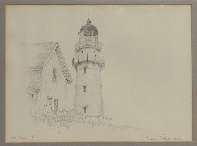 Drawing lighthouse Old Cape Light 1687fa