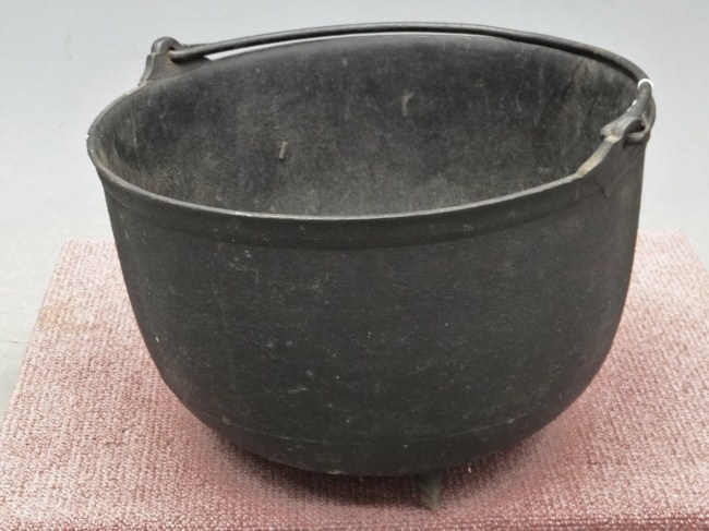 19th c. cast iron cauldron. 24''