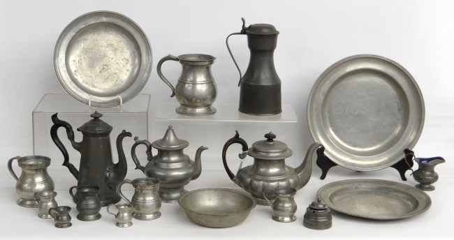 Lot 18 pcs. early pewter including