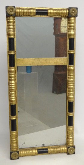 19th c split panel Federal mirror  16885b