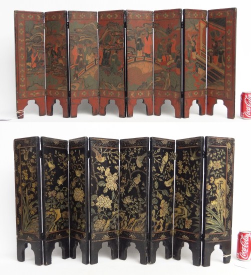 Asian painted wooden screen 44  168852