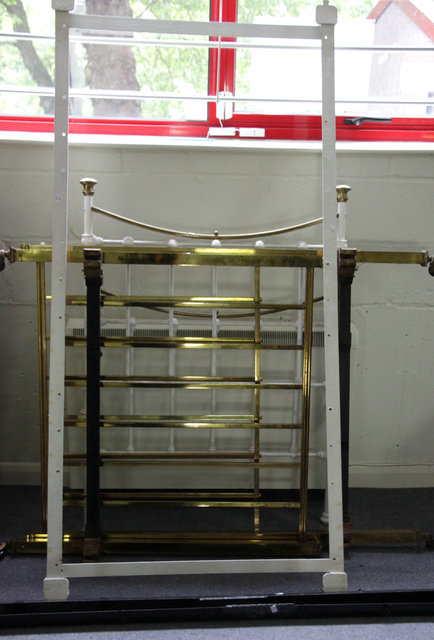 A brass rail back bedstead with 16887f