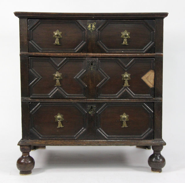 A 17th Century oak chest fitted 16888b