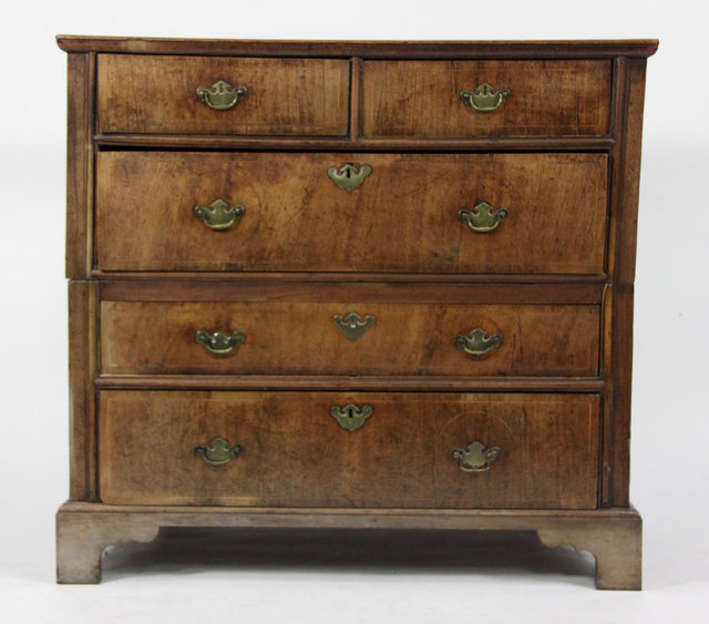 An 18th Century walnut chest of two