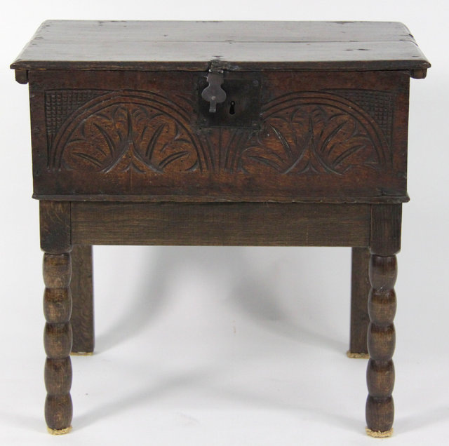 A 17th Century oak bible box with 168890