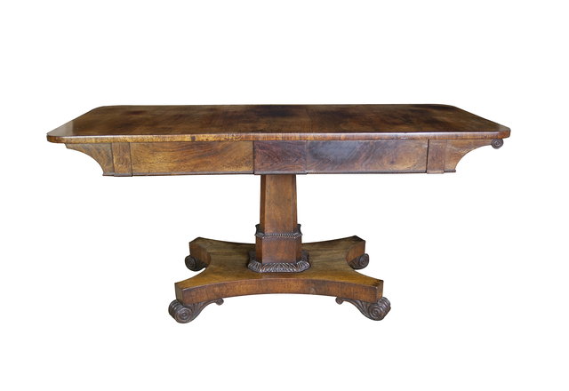 A Regency rosewood library table