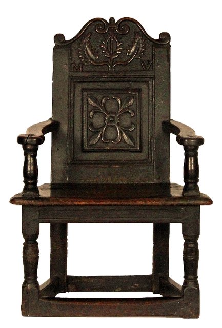 A child s 17th Century oak chair 1688ad