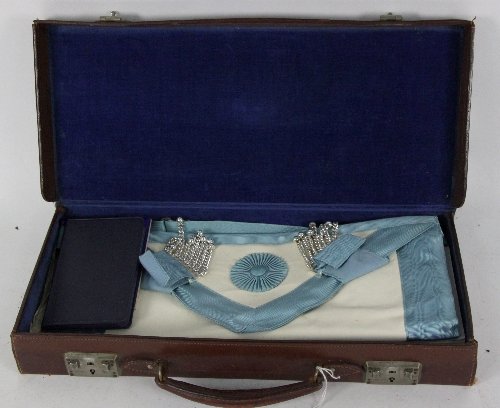 A Masonic apron in a leather case 1688f1