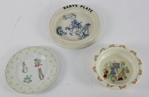 A Carlton ware baby's plate printed