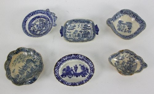 A Staffordshire blue and white dish